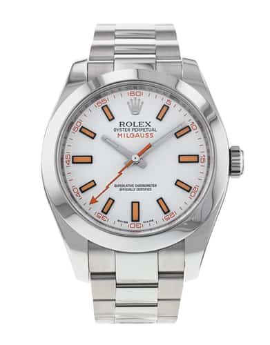 Rolex Milgauss 116400 White Baton Dial Bracelet Strap
